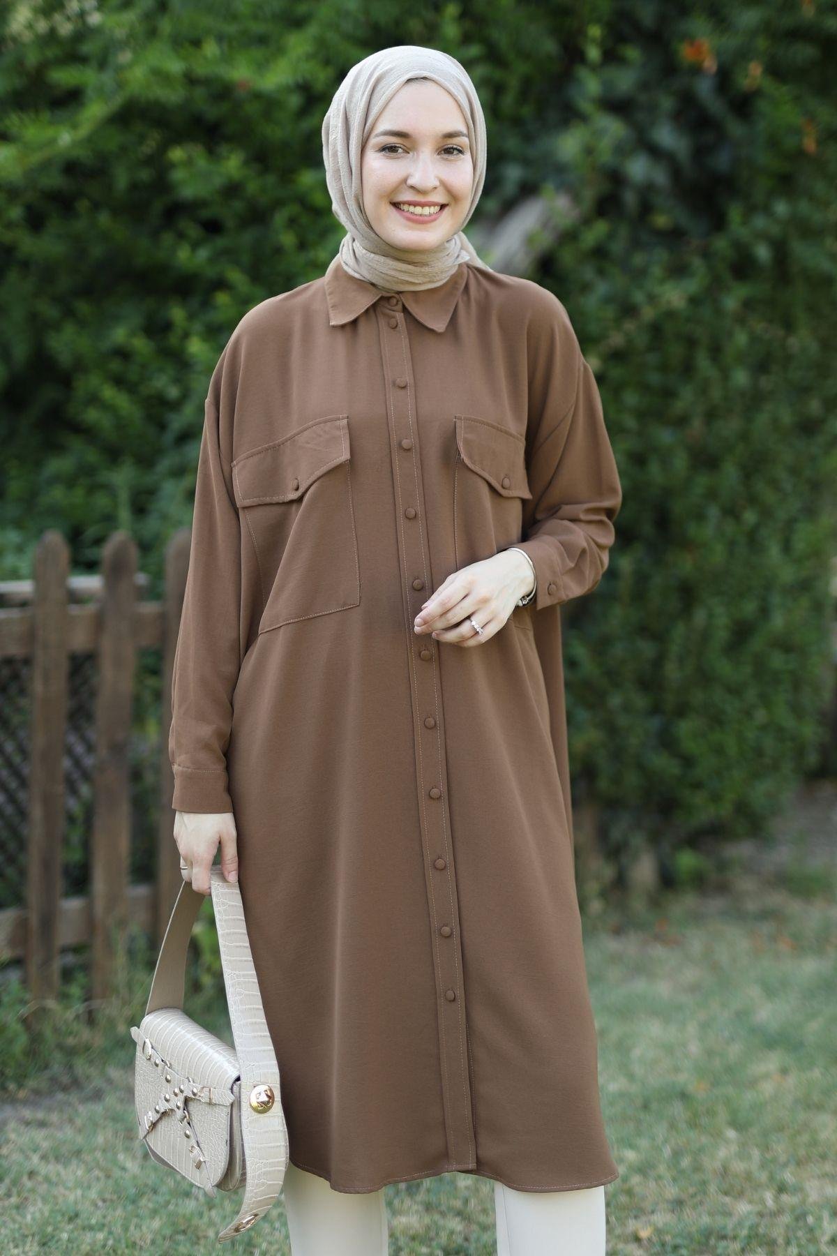 Oversize Tunik Kahve