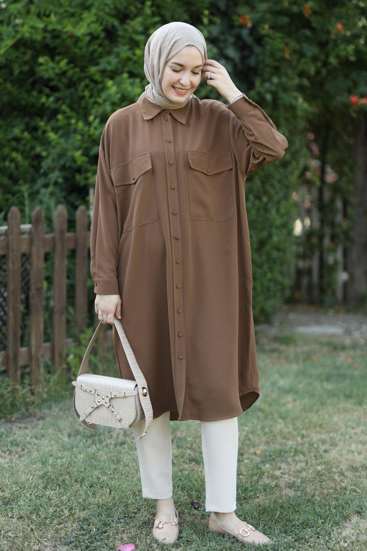 Oversize Tunik Kahve