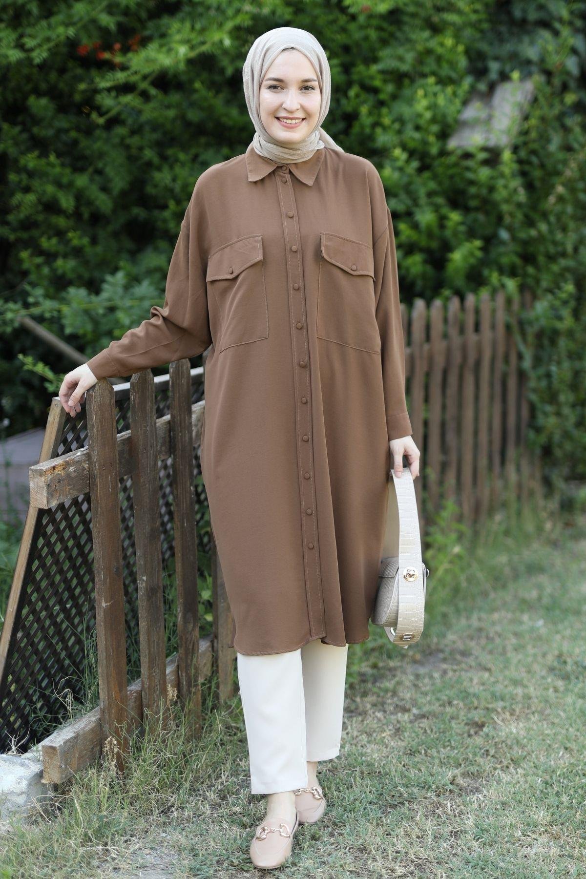 Oversize Tunik Kahve