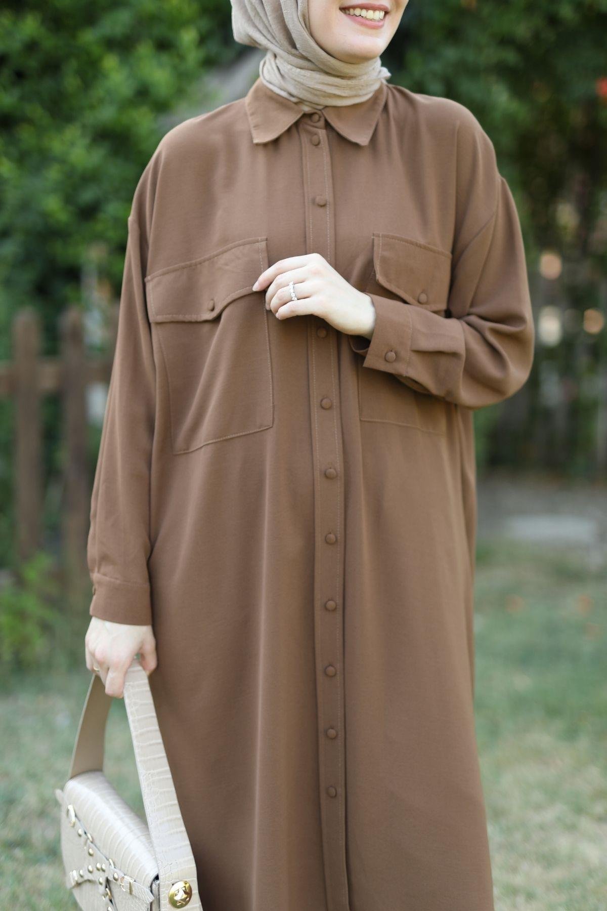 Oversize Tunik Kahve