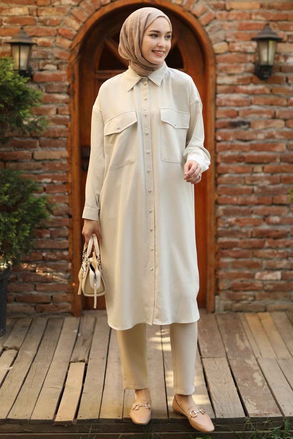 Oversize Tunik Krem