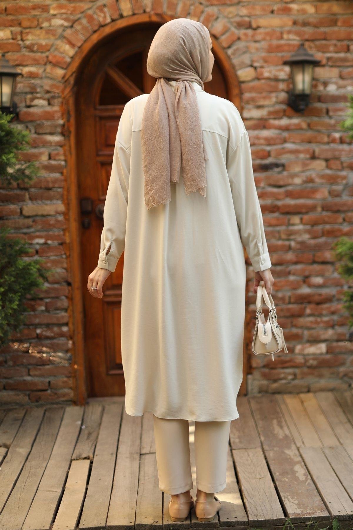 Oversize Tunik Krem