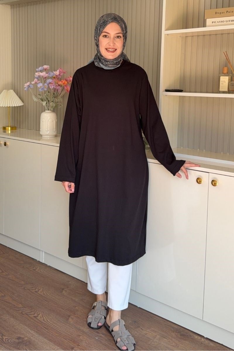 Summer Basic Uzun Tunik Siyah