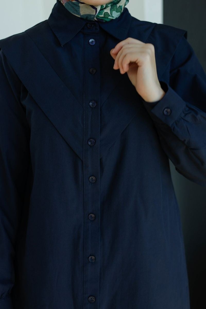 V Allerli Poplin Tunik Lacivert