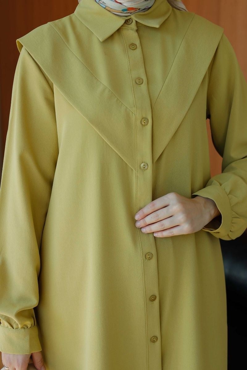 V Pervazlı Linda Takım Olive