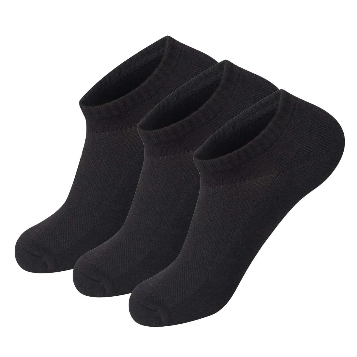 3 Çift Pamuklu Siyah Patik Çorap Erkek