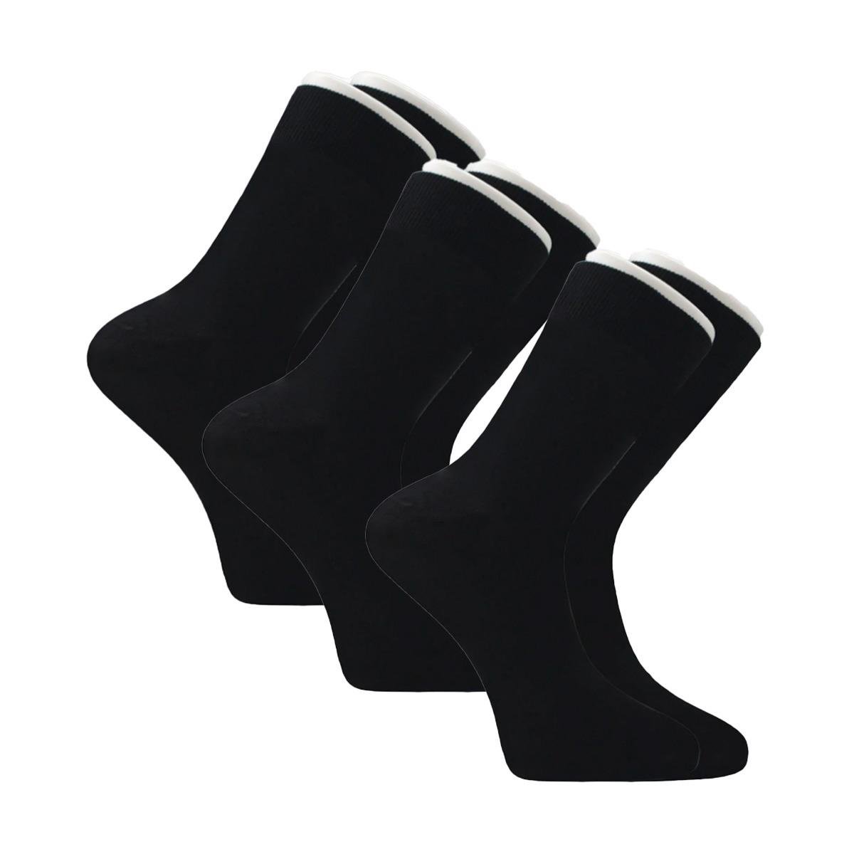 3 Çift Siyah Erkek Dikişsiz Bambu Çorap İnce Model