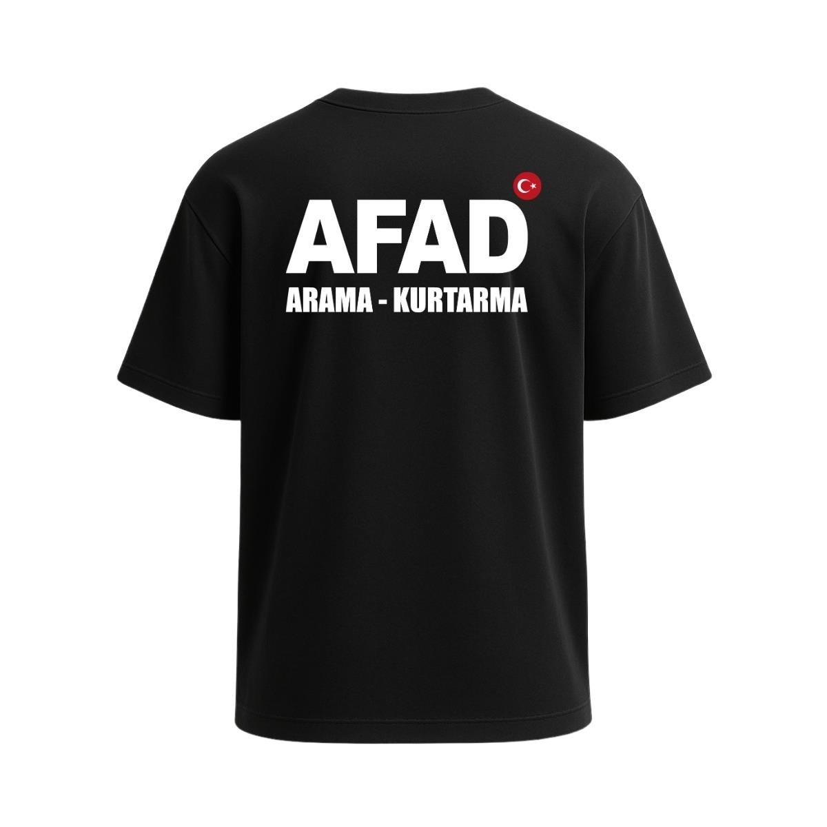 Afad Arama Kurtarma Baskılı Tişört Siyah