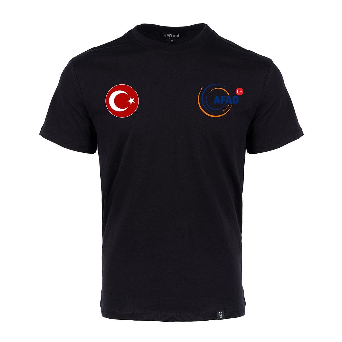 Afad Baskılı Tişört Siyah