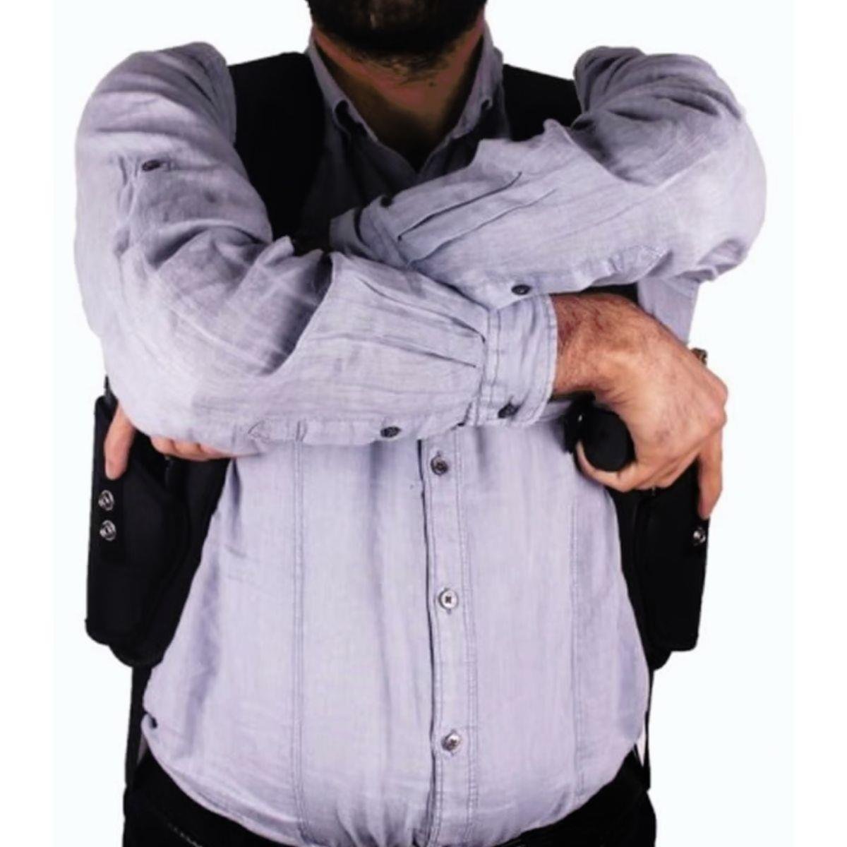 Airsoft Tabanca Kılıfı Universal Tüm Tabancalar İçin Çift Silah Koltukaltı Kumaş Siyah