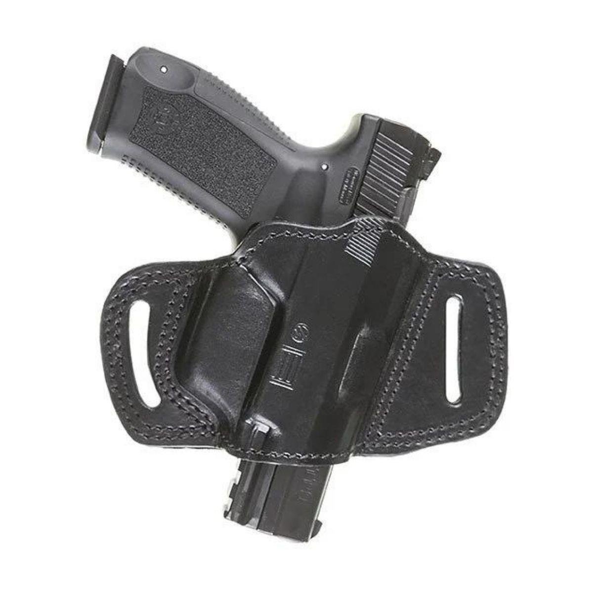 Akar Deri Yarım Kelebek Atkısız Tabanca Kılıfı Siyah