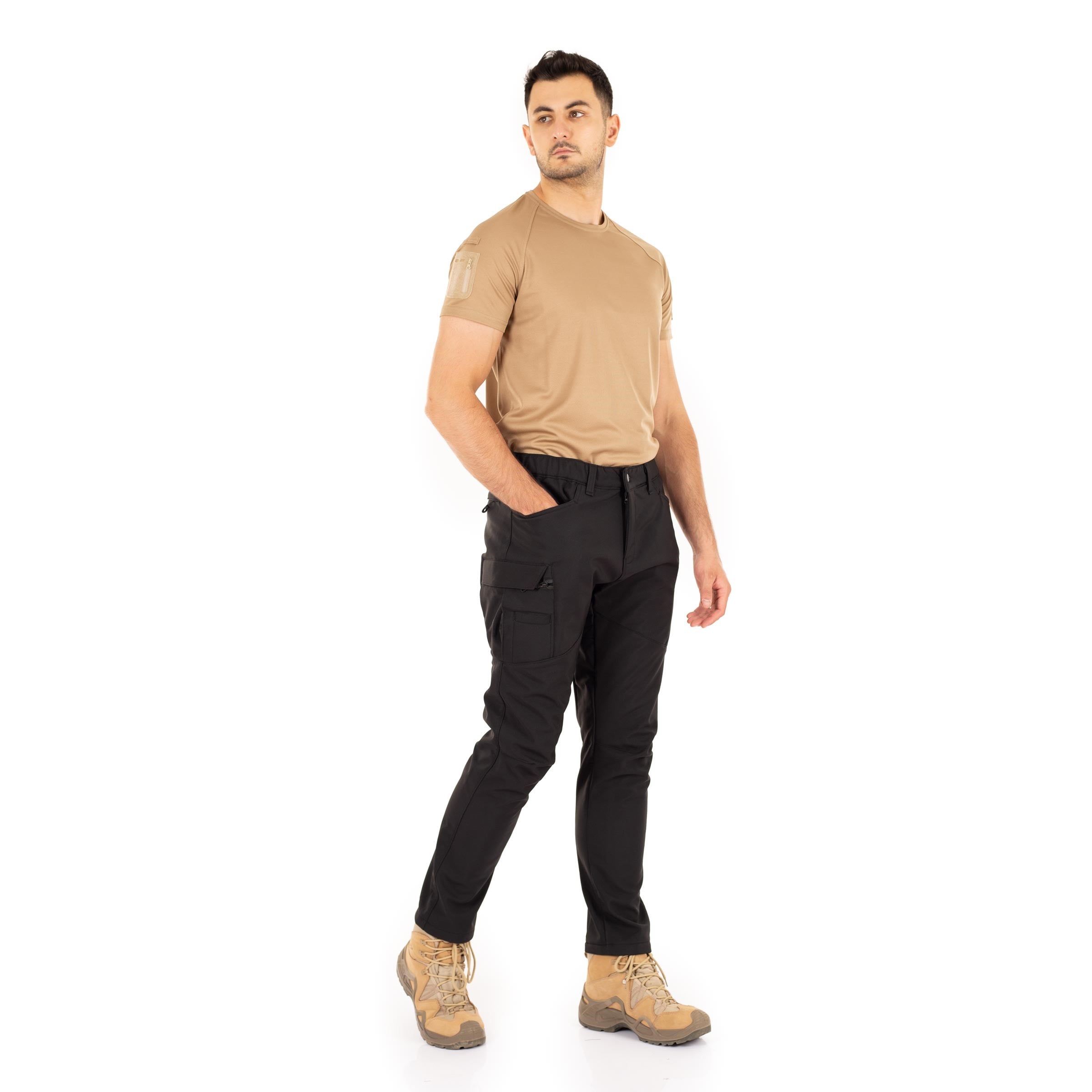 Alpha Softshell Taktik Pantolon Likralı Esnek Çok Cepli Siyah