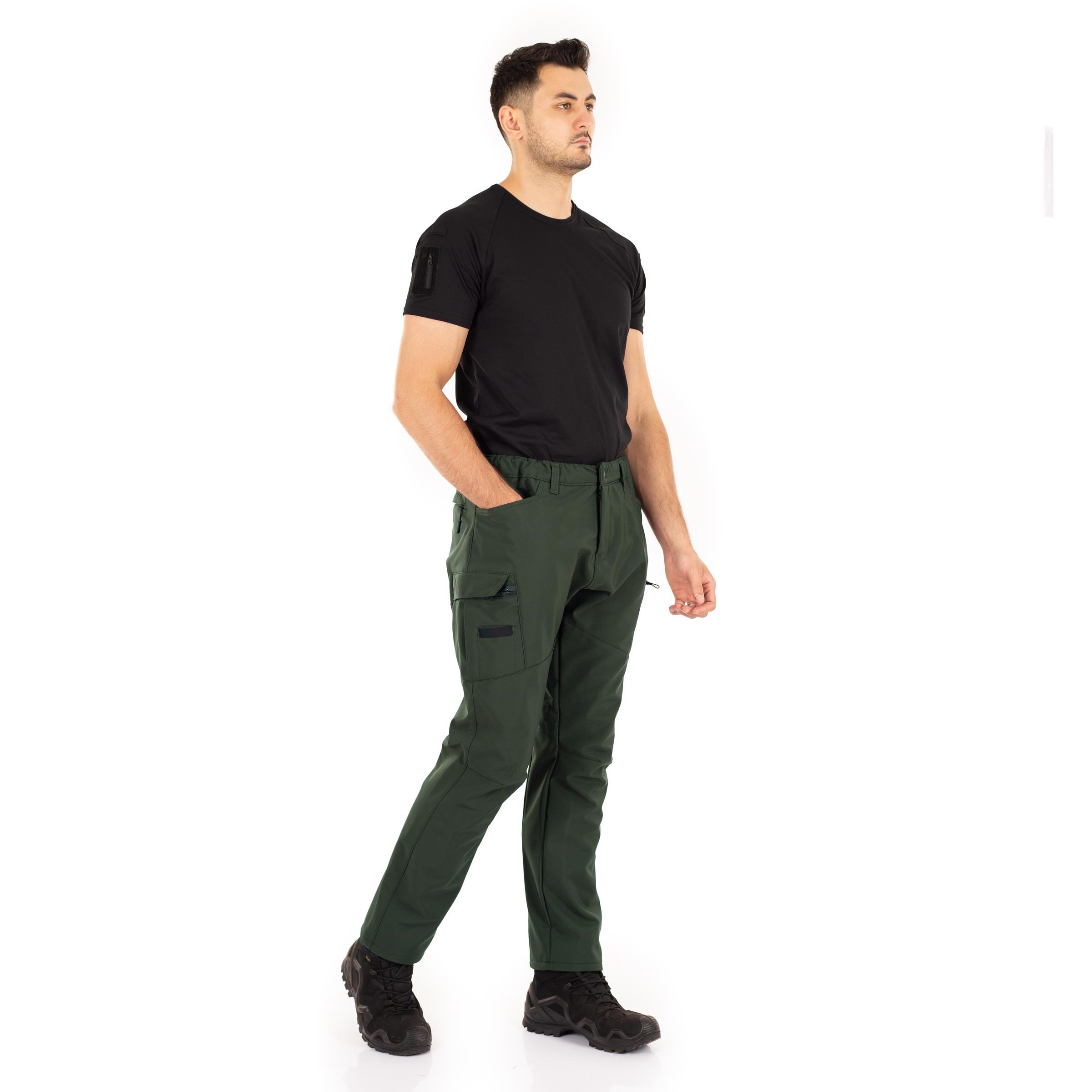Alpha Softshell Taktik Pantolon Likralı Esnek Çok Cepli Haki