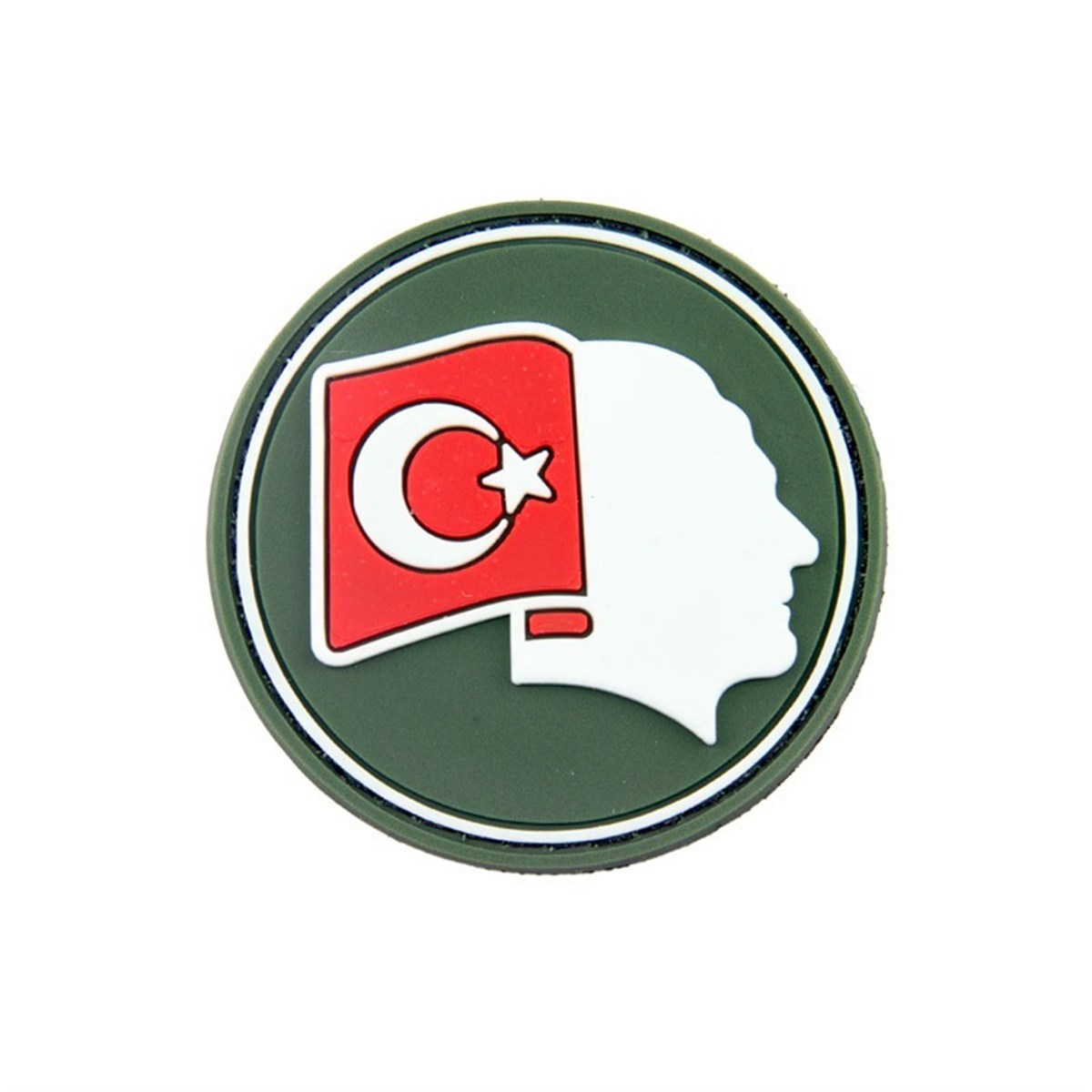 Atatürk Silüeti ve Türk Bayrağı Silikon Patch Arma