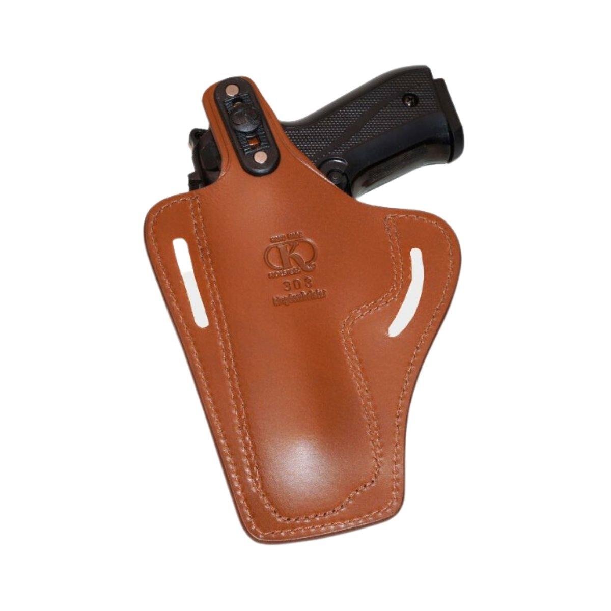 Beretta F92 Deri Tabanca Kılıfı Taba Baskılı Kapalı