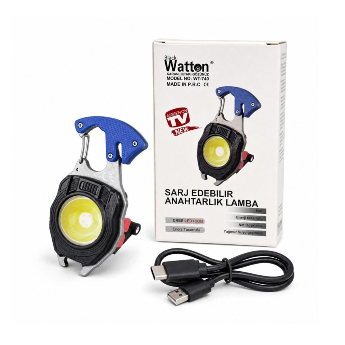 Çok Amaçlı Şarj Edilebilir Led Kamp Feneri Anahtarlık WT-740