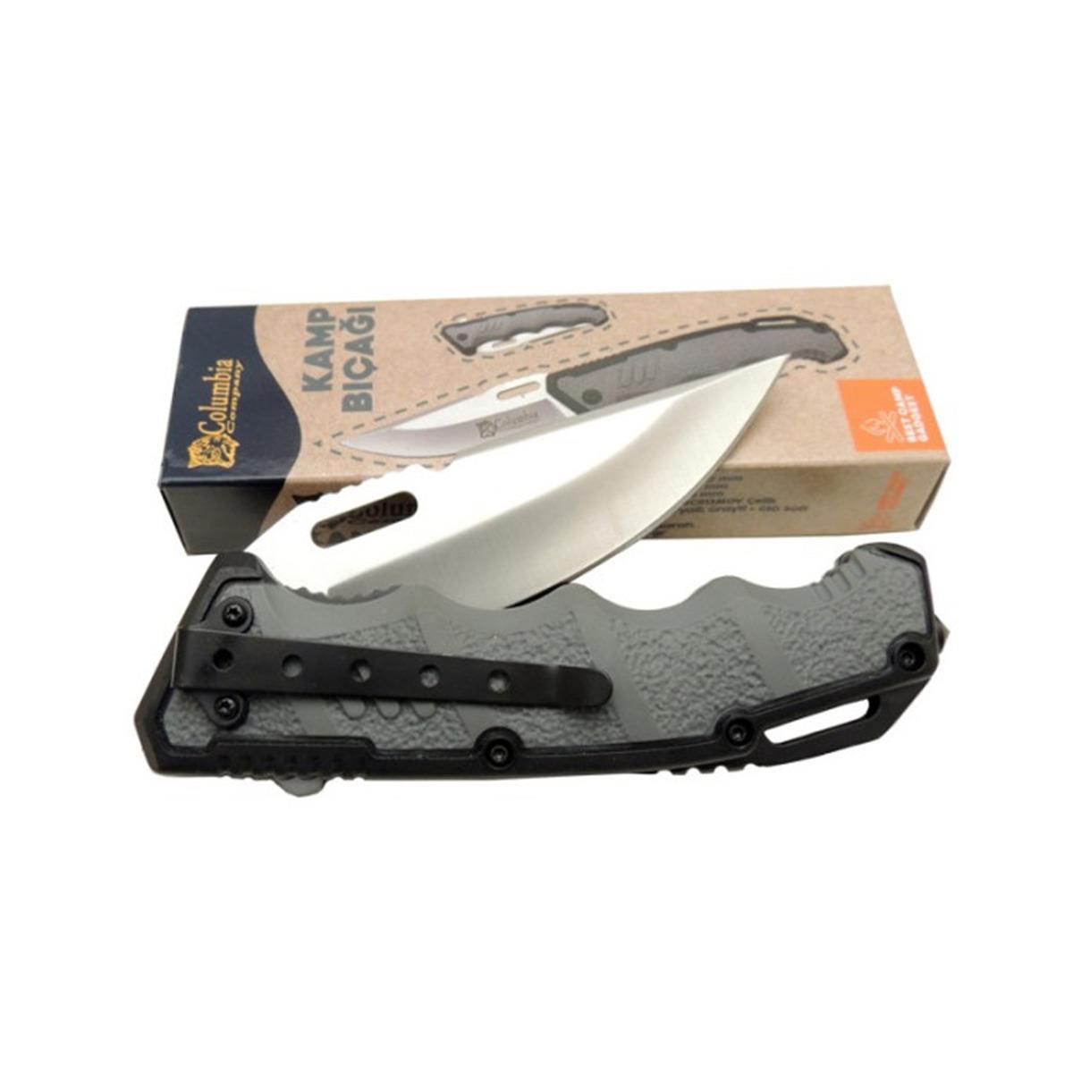 Columbia Kamp Çakısı Gri Kauçuk Kabza 22cm