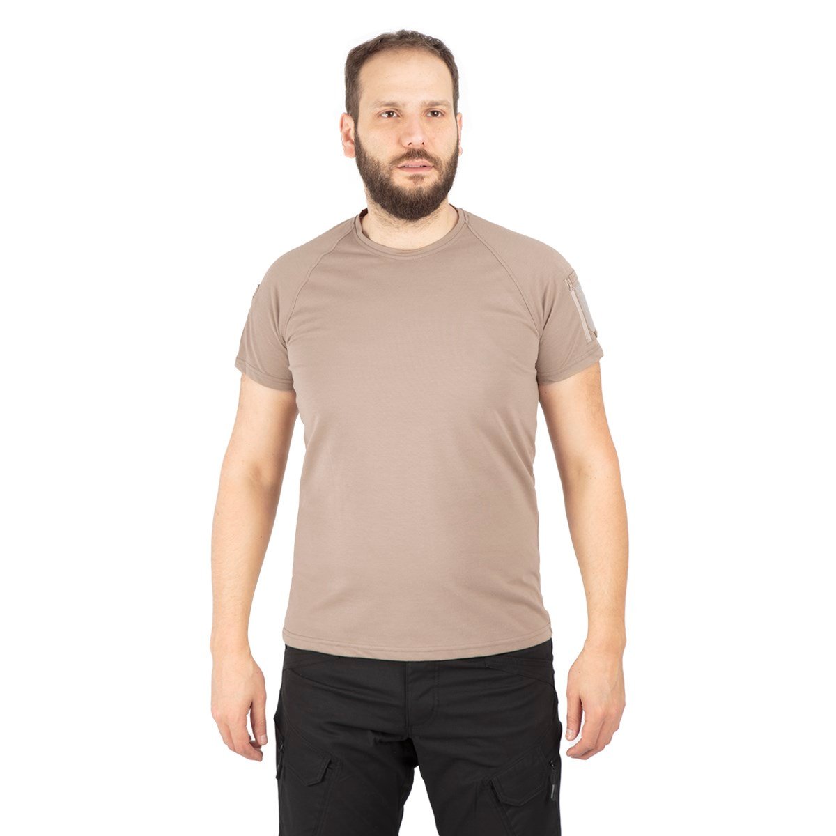 Combat Tactical Bisiklet Yaka Kısa Kollu Taktik Tişört Bej 801 Pike