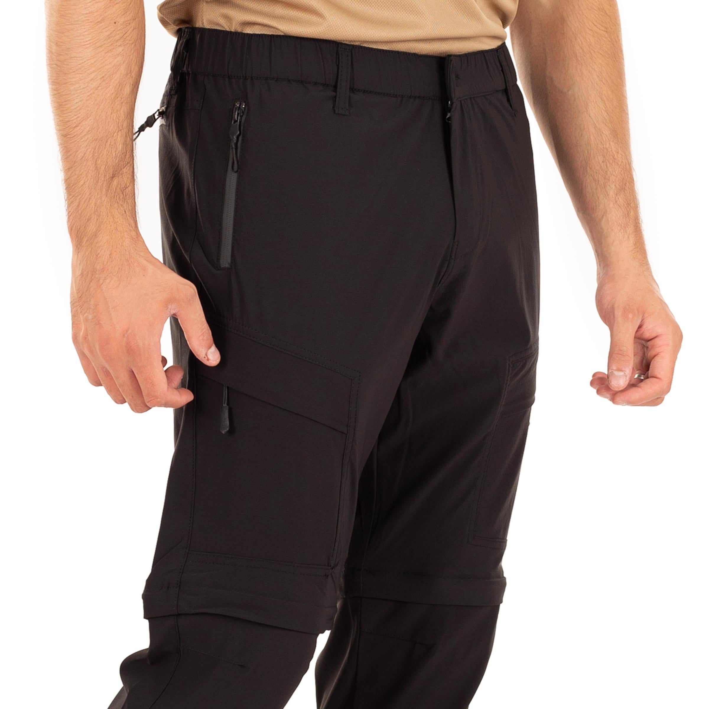 Convert Zip Flex Taktik Pantolon Likralı Esnek Şort Olabilen Model Siyah