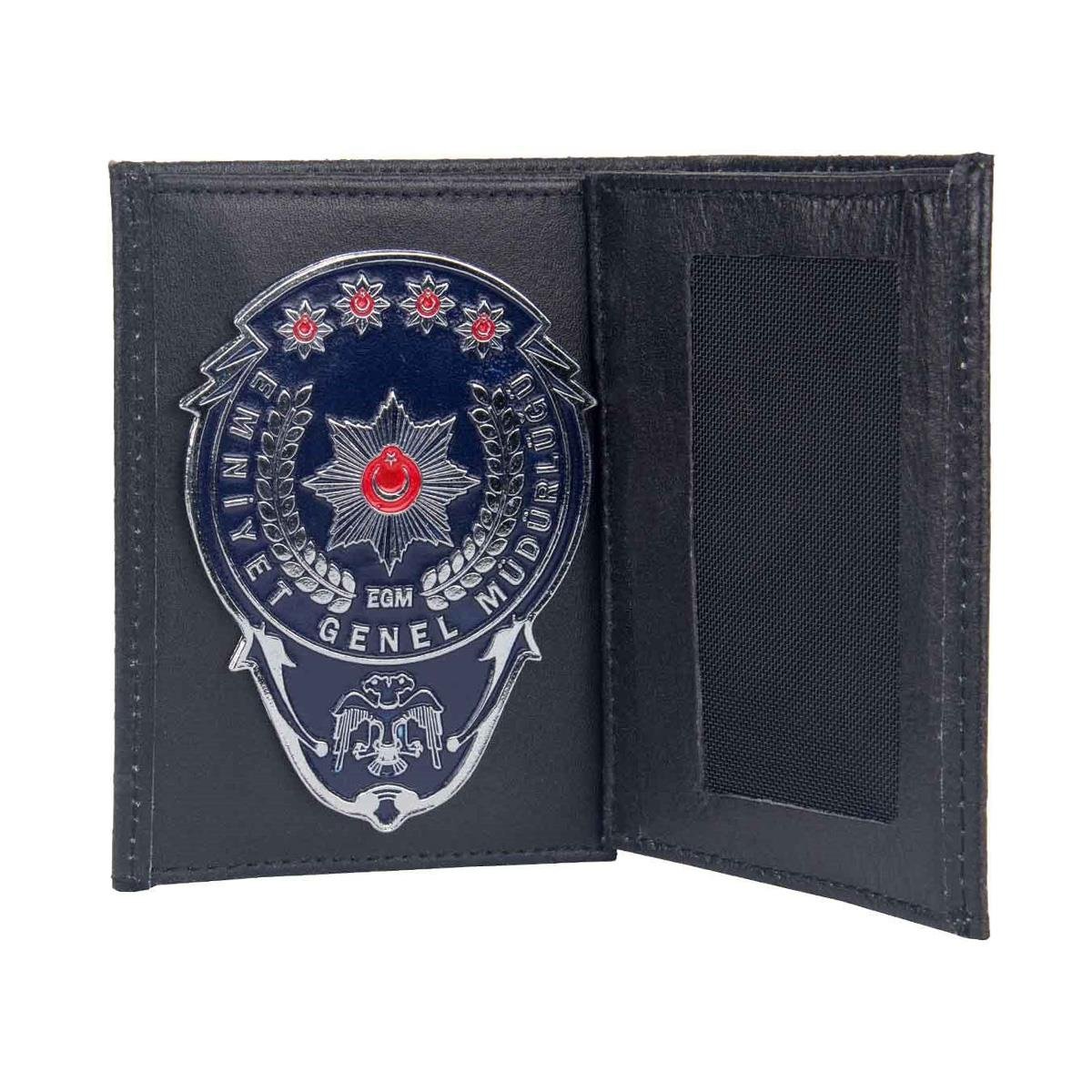 EGM Lacivert Rozetli Polis Cüzdan