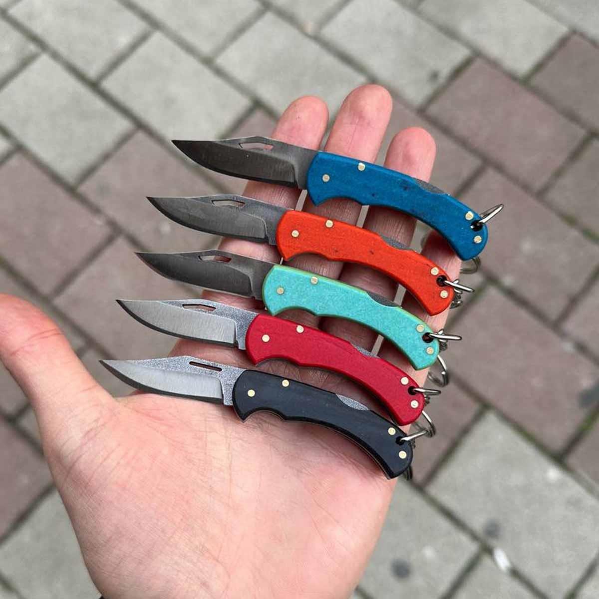 El Yapımı Mini Anahtarlık Çakı Siyah