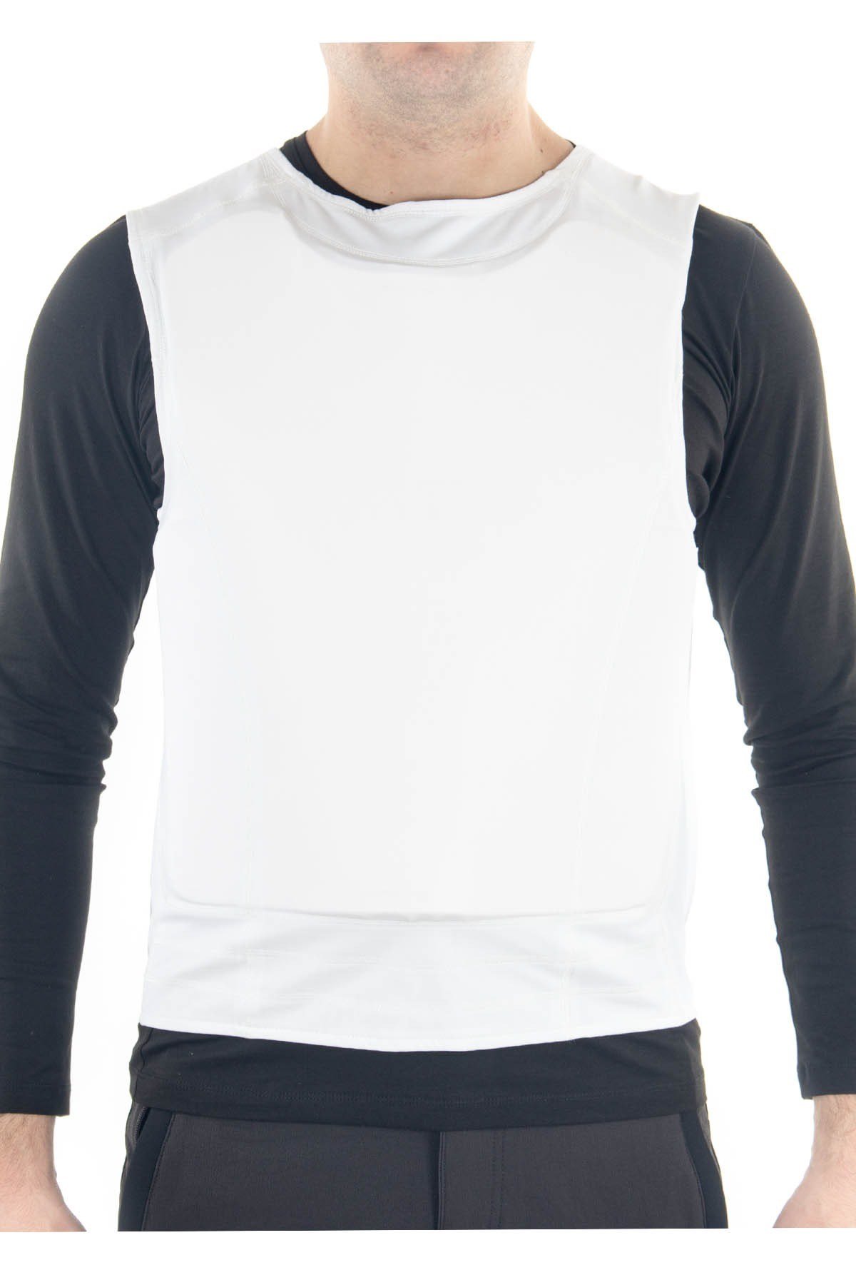 Gizli Çelik Yelek Tam Boy-Kalın Askılı Seviye 3A Beyaz