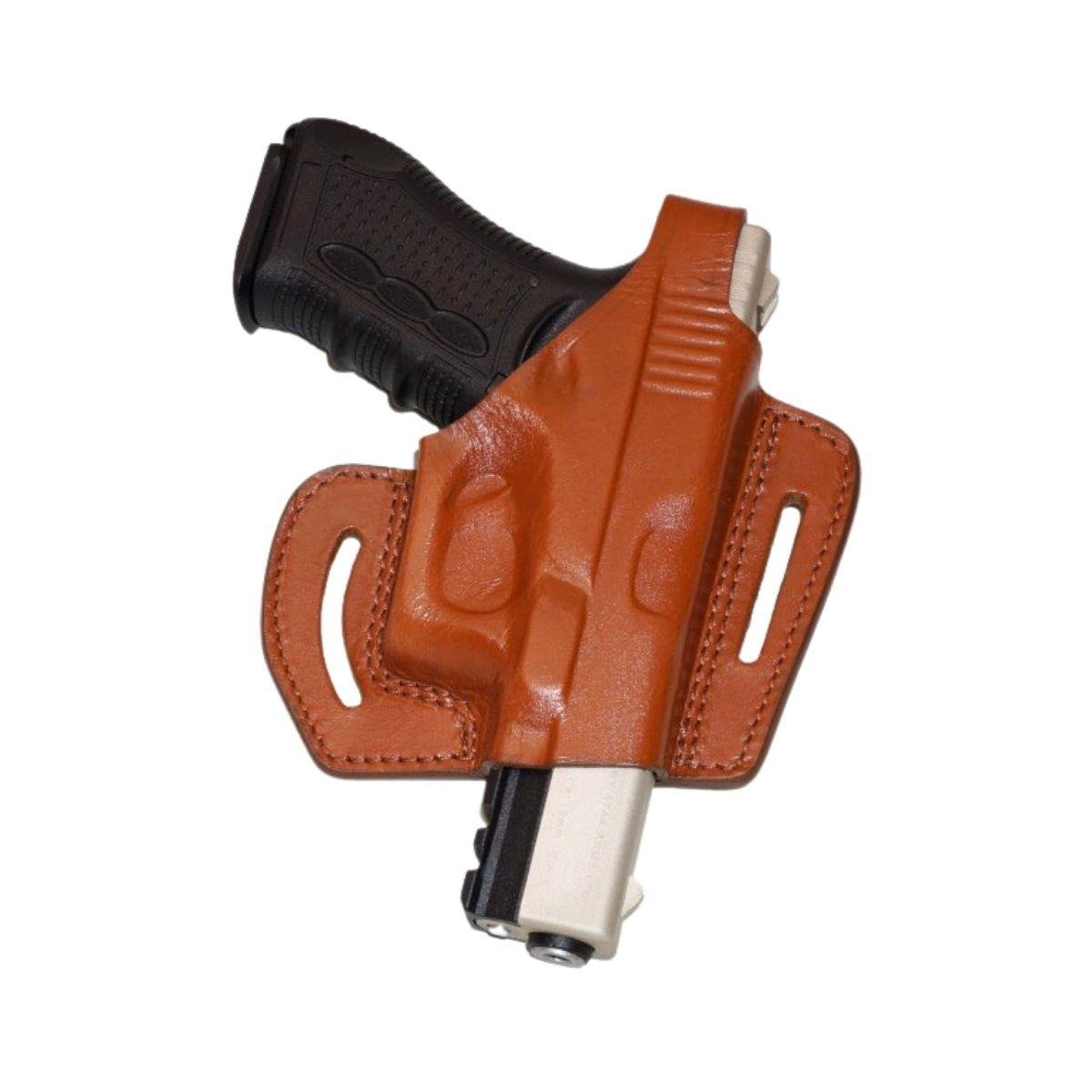 Glock 19 Deri Tabanca Kılıfı Taba Baskılı Açık