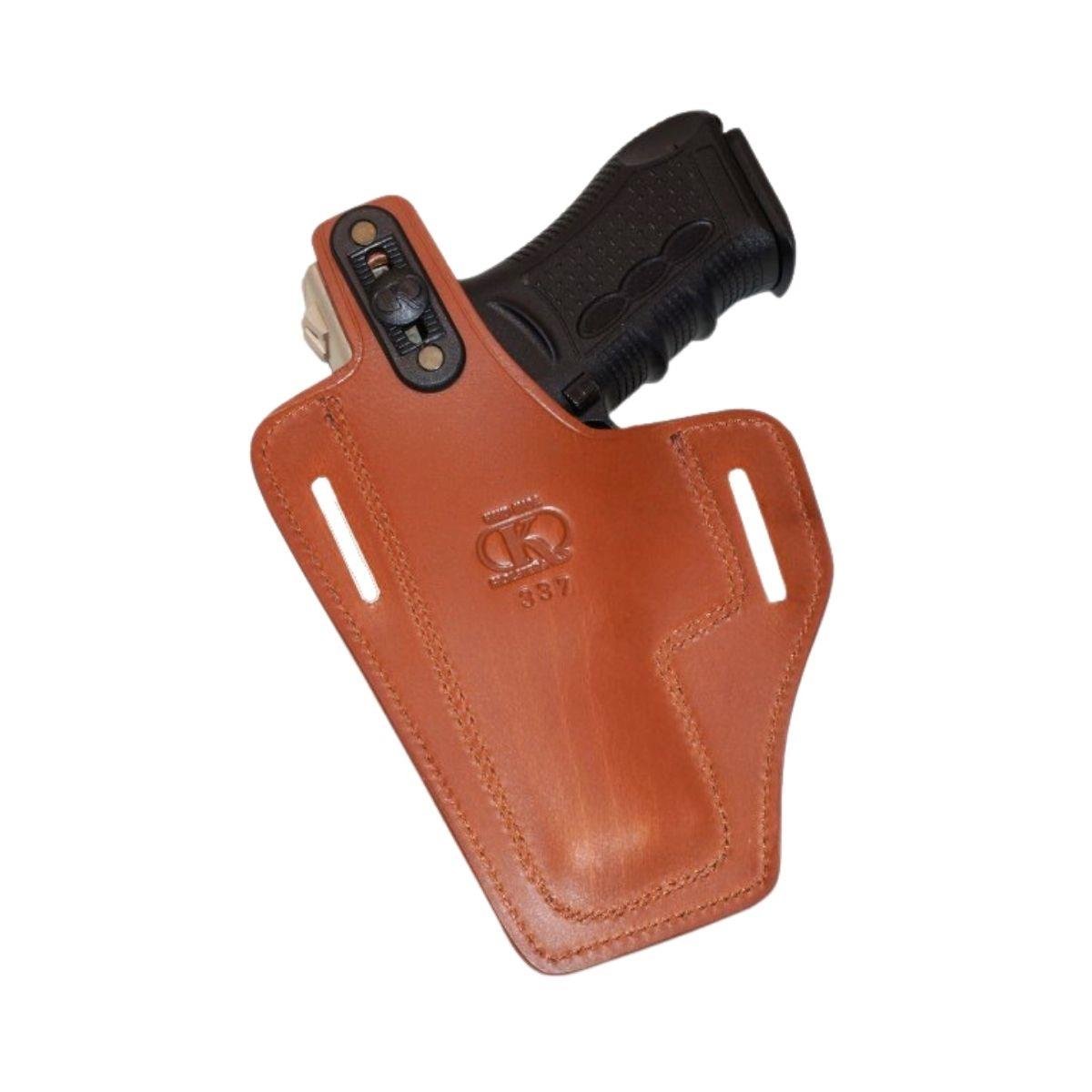 Glock 19 Deri Tabanca Kılıfı Taba Baskılı Kapalı