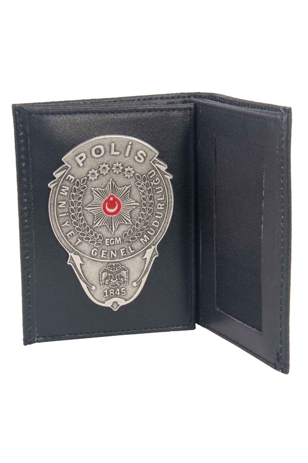 Gümüş EGM Polis Rozetli Cüzdan