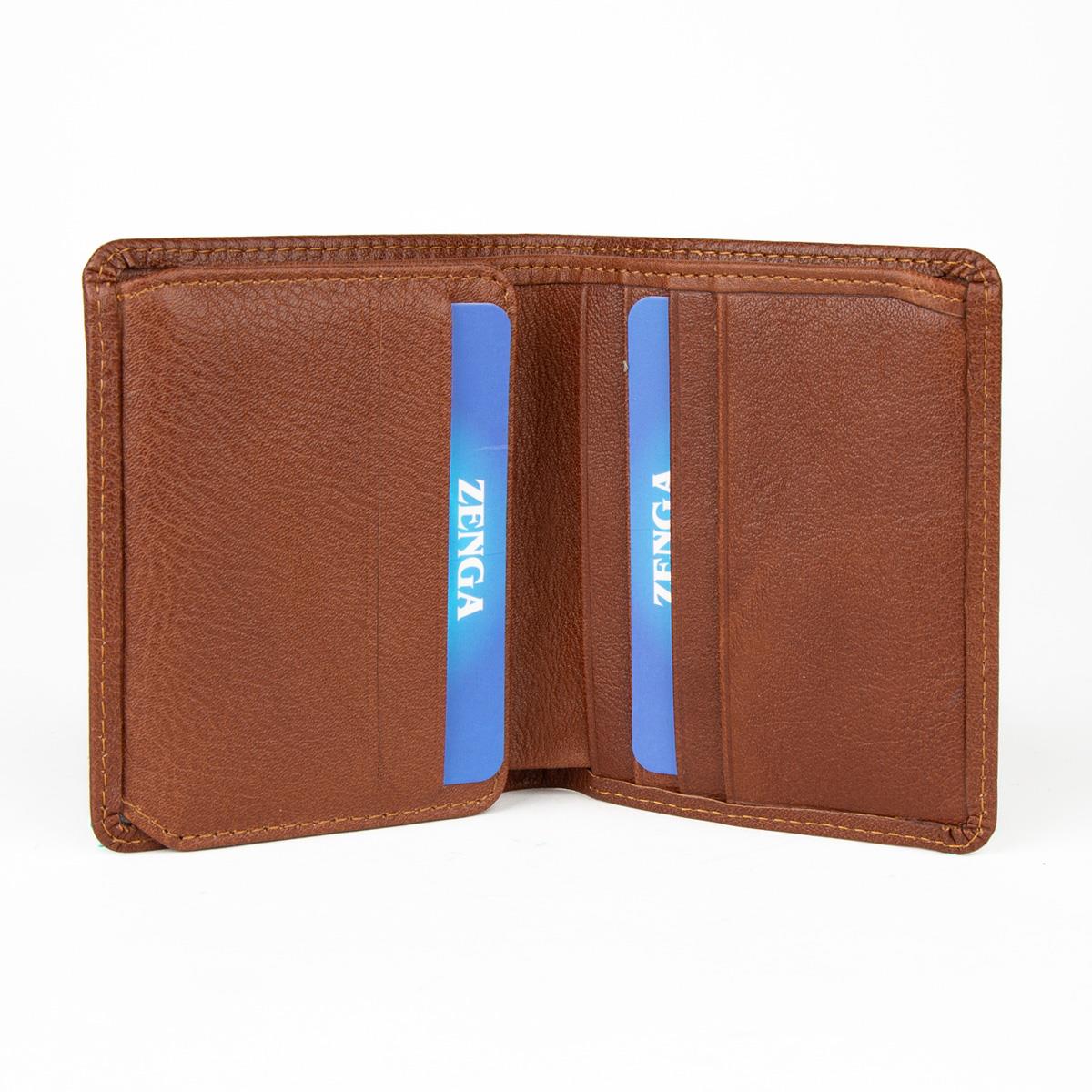 Hakiki Deri Klasik Model Mini Rozetli Özel Güvenlik Cüzdanı Taba