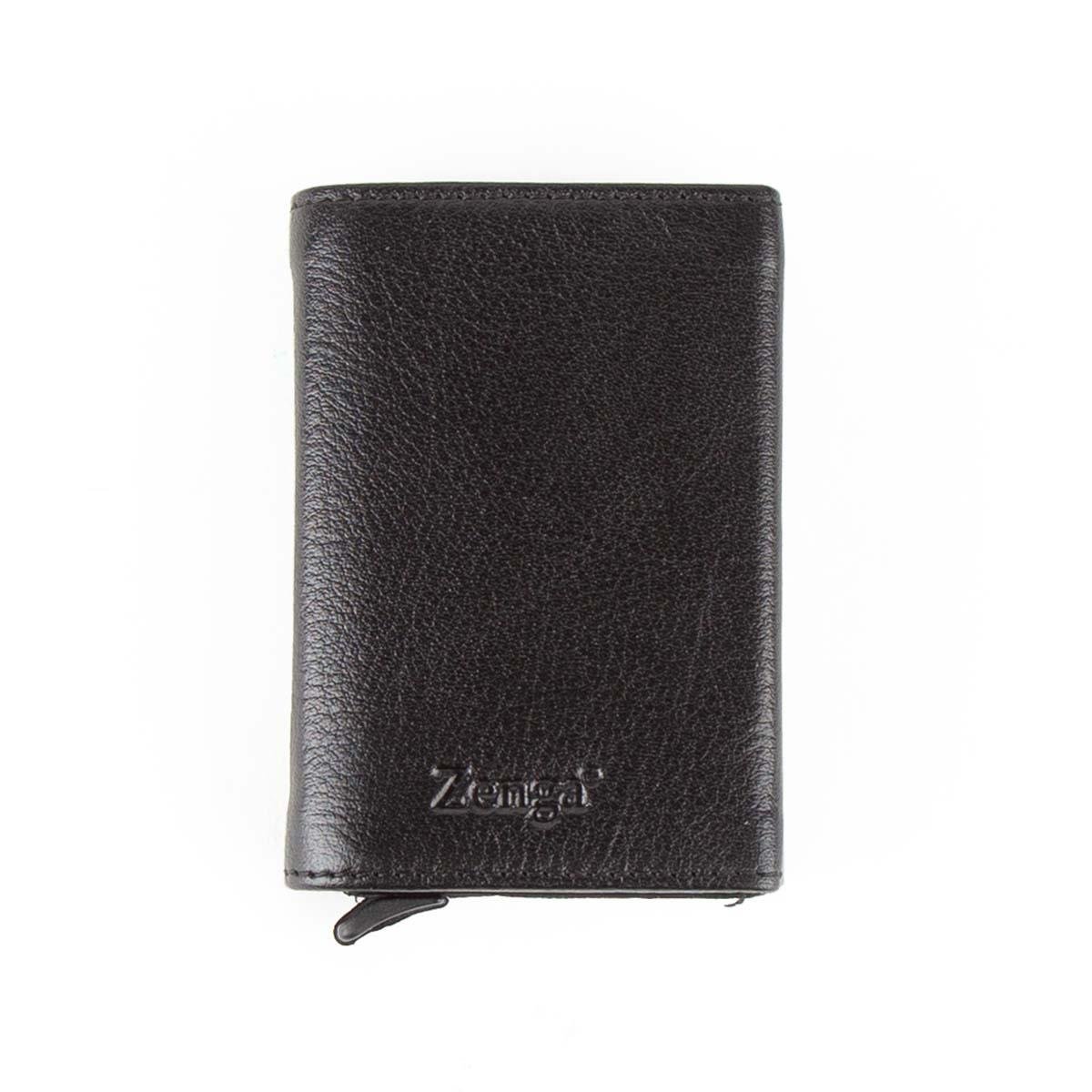 Hakiki Deri Otomatik Mekanizmalı Mini Kartlık Siyah