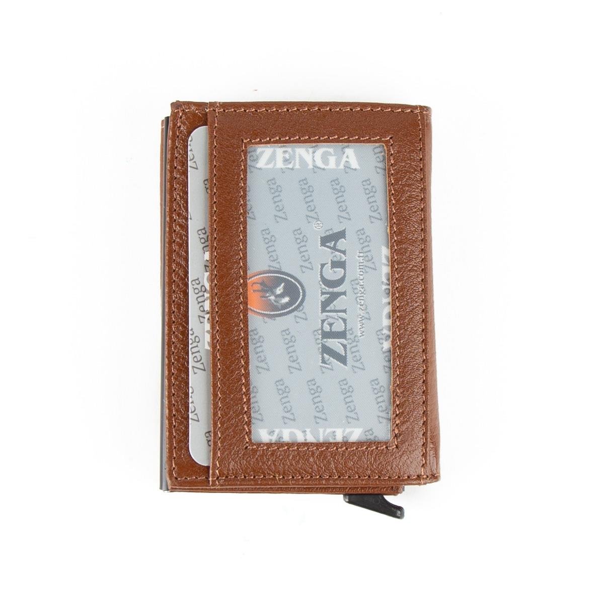 Hakiki Deri Otomatik Mekanizmalı Mini Rozetli Uzman Çavuş Kartlık Taba