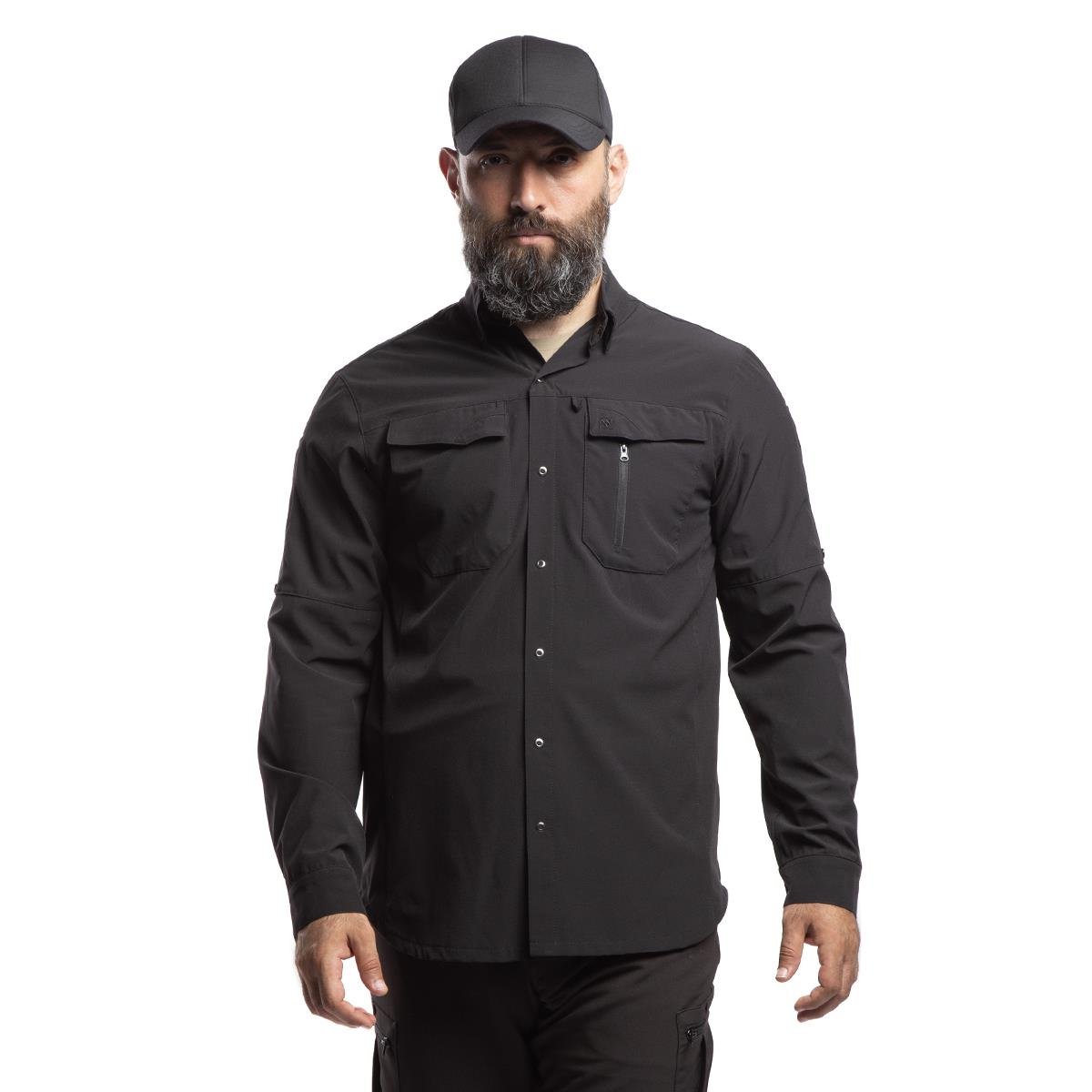 HoverGym Flexible Hafif Taktik Gömlek - Siyah 