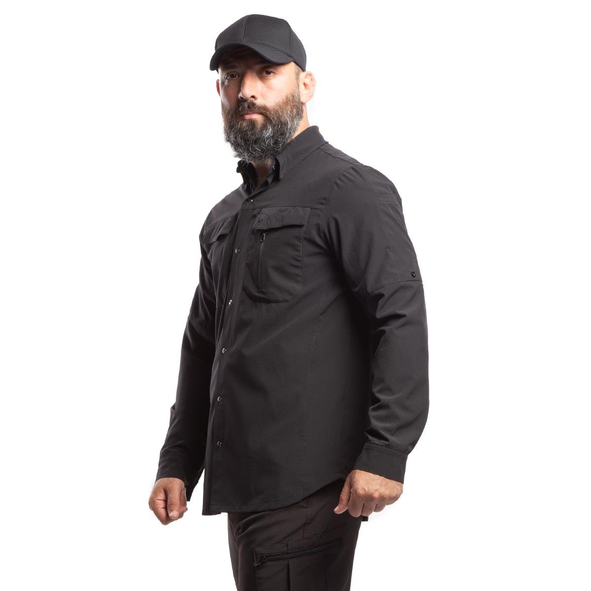 HoverGym Flexible Hafif Taktik Gömlek - Siyah 