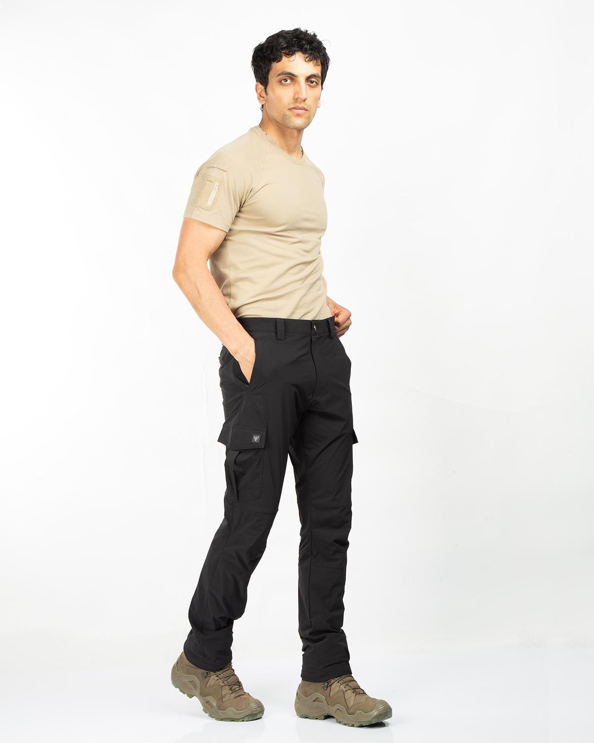 Hovergym Taktik Outdoor Hiking Yazlık Pantolon-Siyah