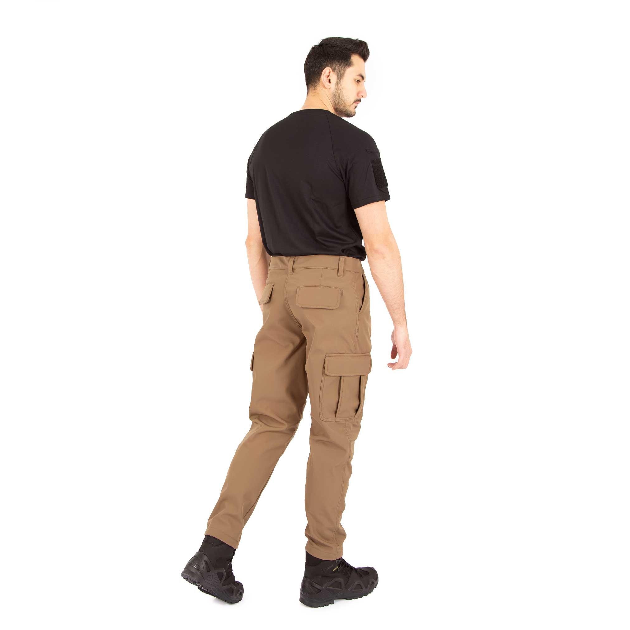 İçi Polarlı Su Geçirmez Softshell Taktik Pantolon - Çöl Rengi