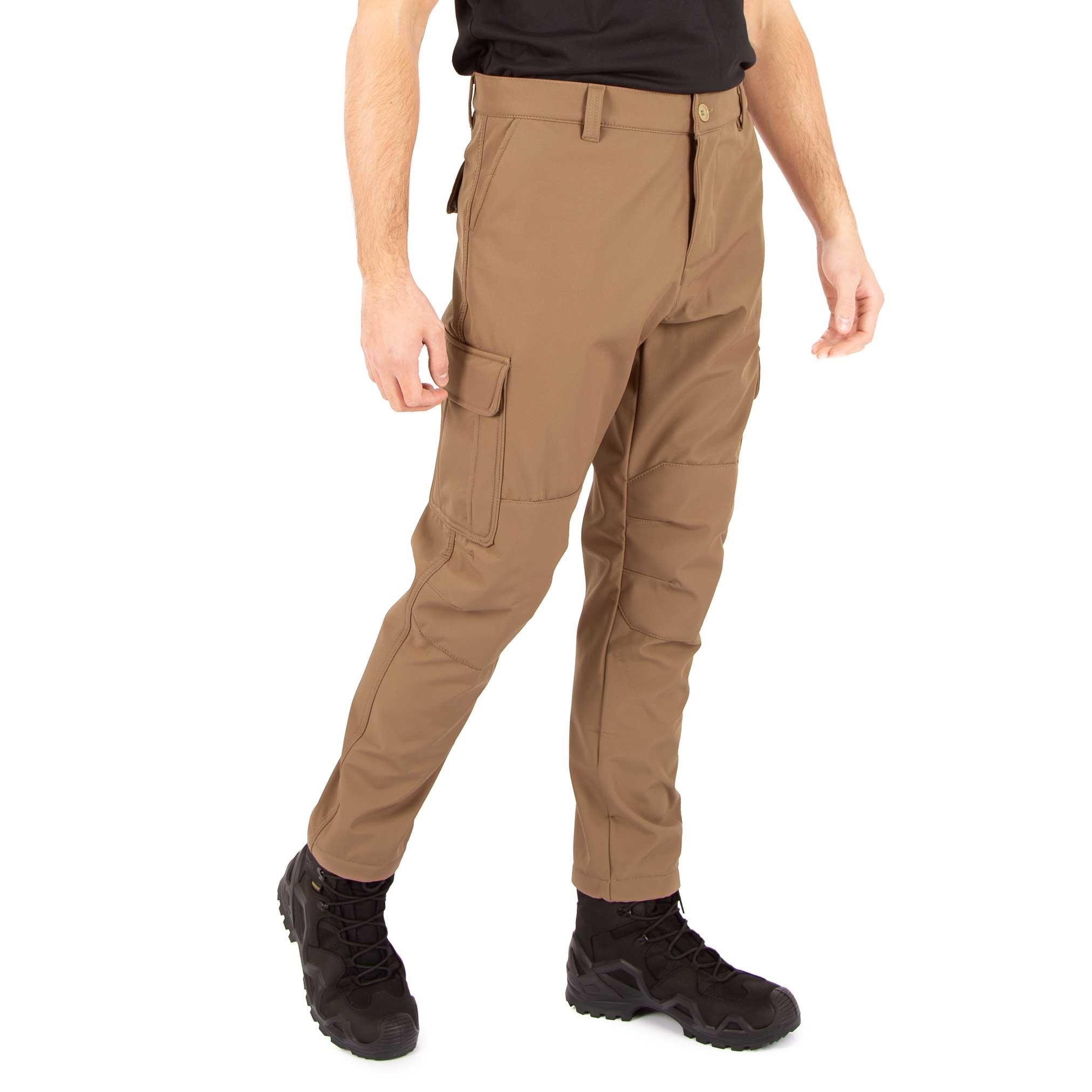 İçi Polarlı Su Geçirmez Softshell Taktik Pantolon - Çöl Rengi