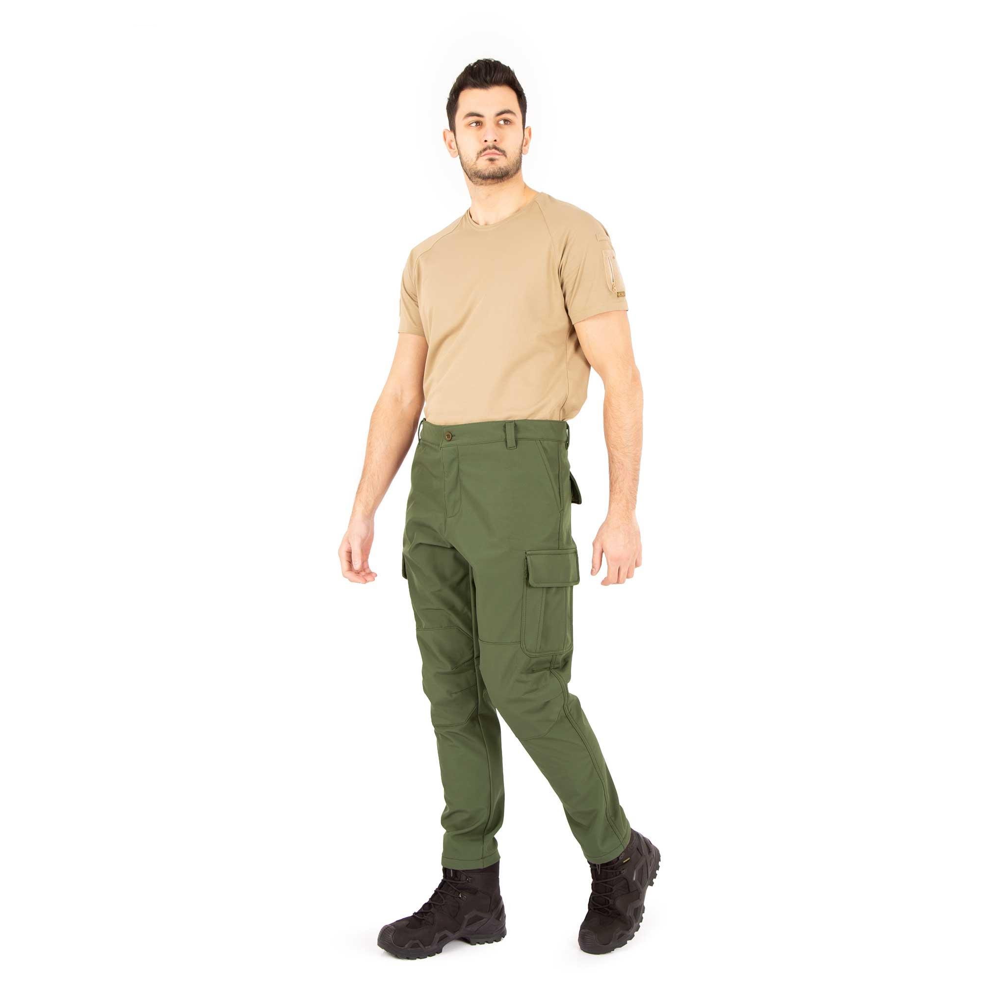 İçi Polarlı Su Geçirmez Softshell Taktik Pantolon -Haki 