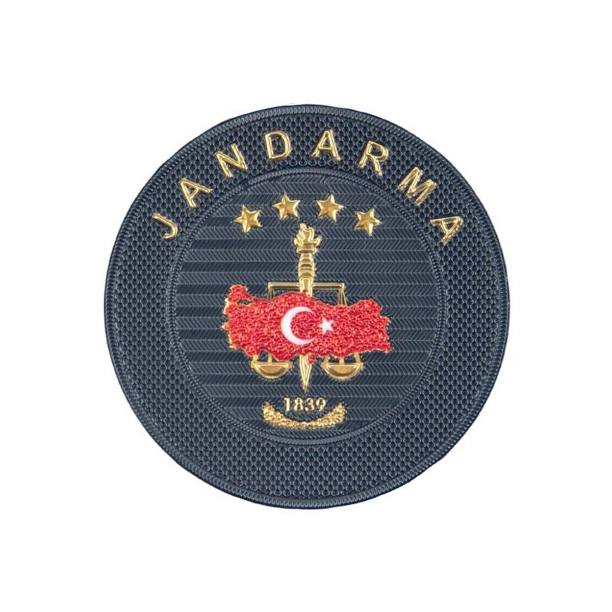 Jandarma Asayiş Siyah Bröve Arma 3 Boyutlu