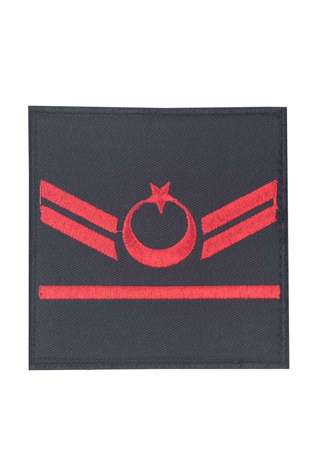 Jandarma Asayiş Uzman Çavuş Tören Rütbesi (Harici) Siyah Nakış Cırtlı