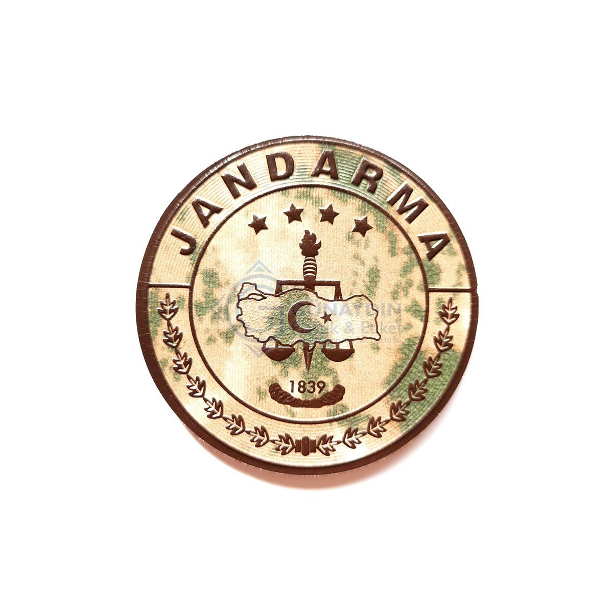 Jandarma Kamuflaj Yuvarlak Arma Yeni Nesil 3 Boyutlu Plastik