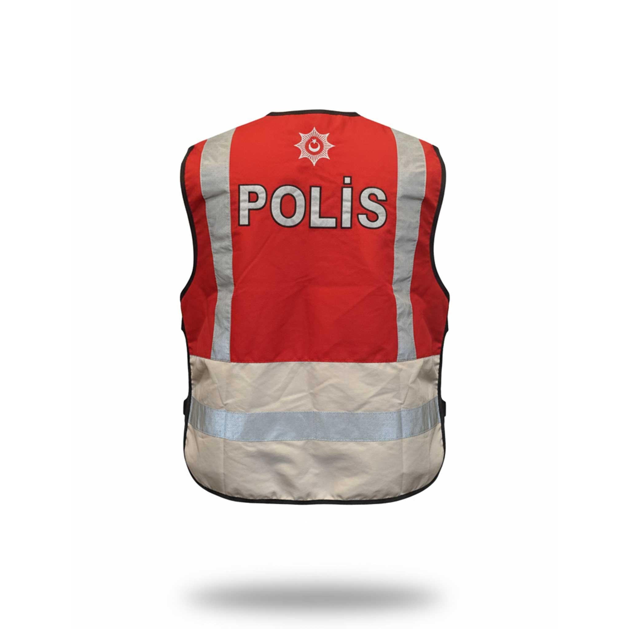 Kırmızı Polis İkaz Yeleği