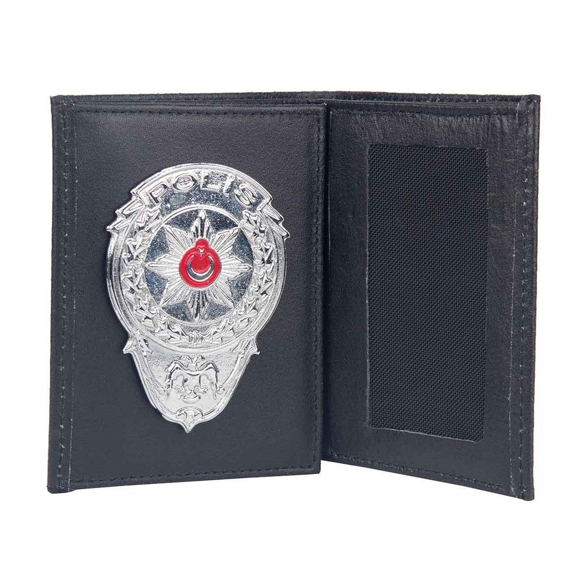 Klasik Gümüş Polis Rozetli Cüzdan