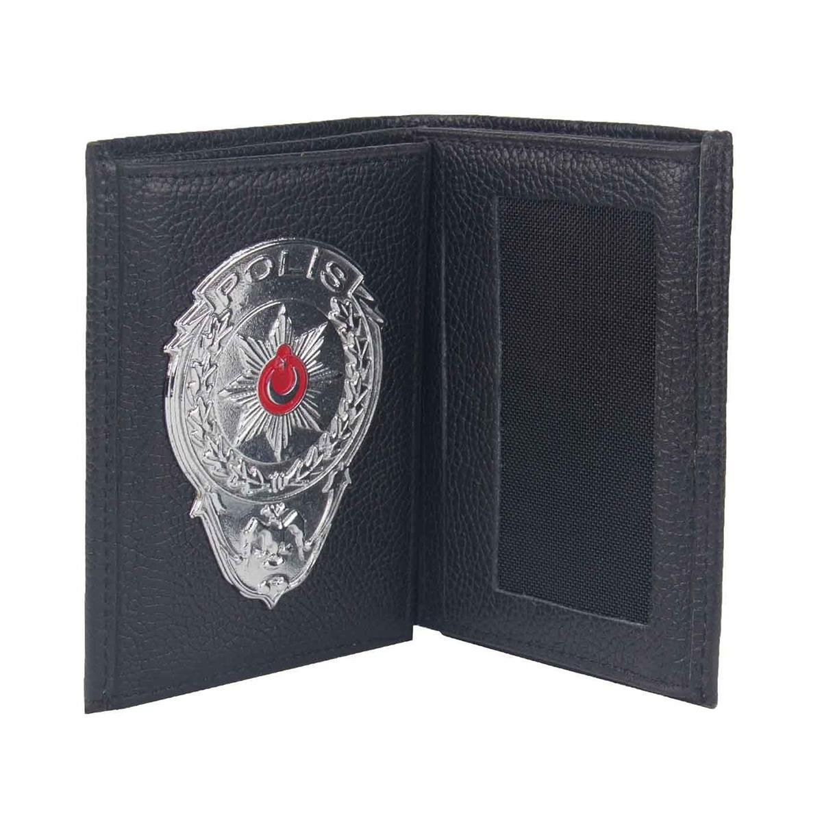 Klasik Gümüş Polis Rozetli Cüzdan