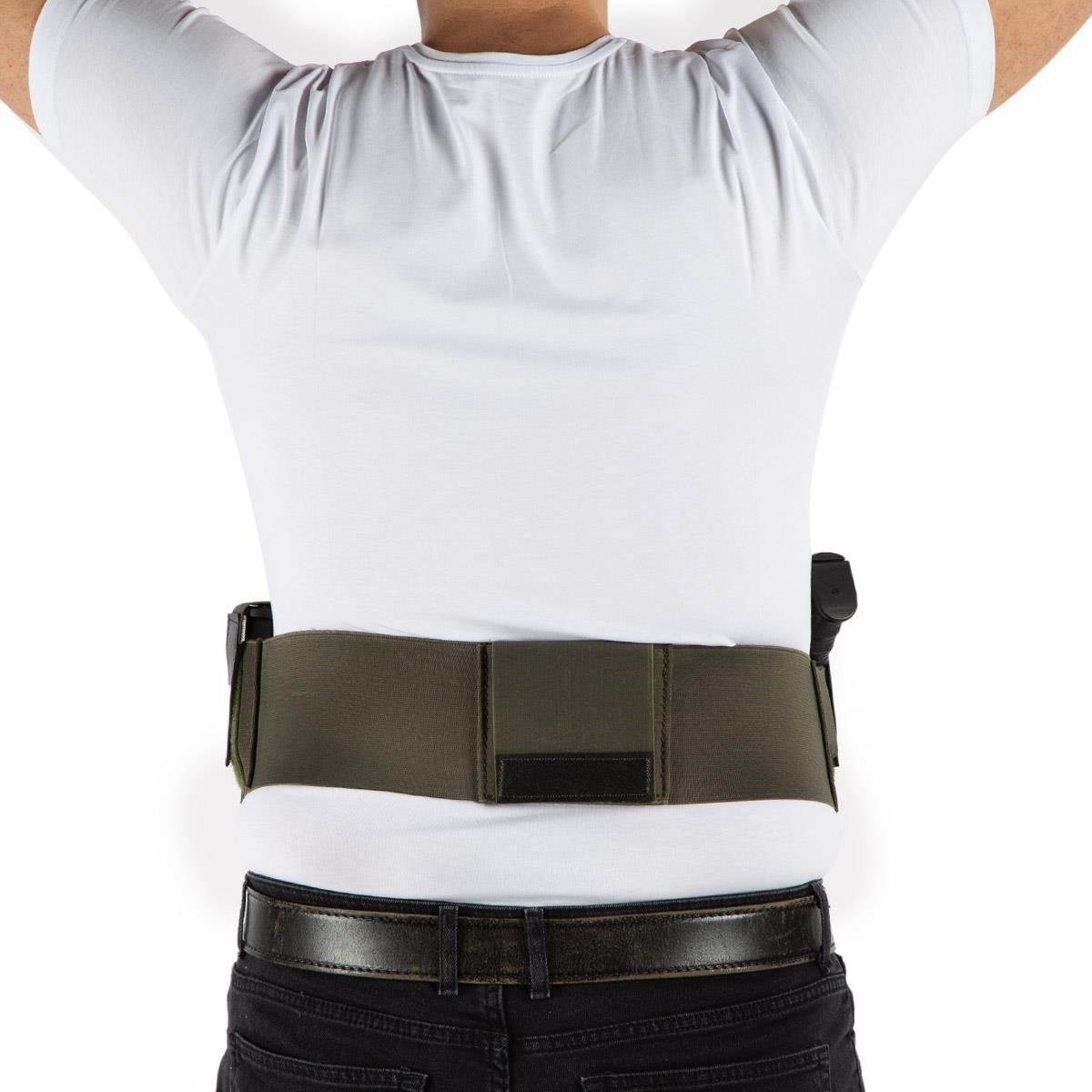 Korse Tabanca Kılıfı Çift Şarjörlüklü ve Kelepçelikli Haki