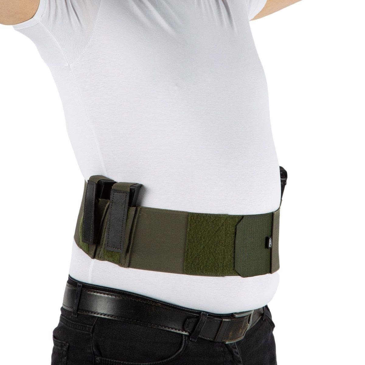 Korse Tabanca Kılıfı Çift Şarjörlüklü ve Kelepçelikli Haki Sol El