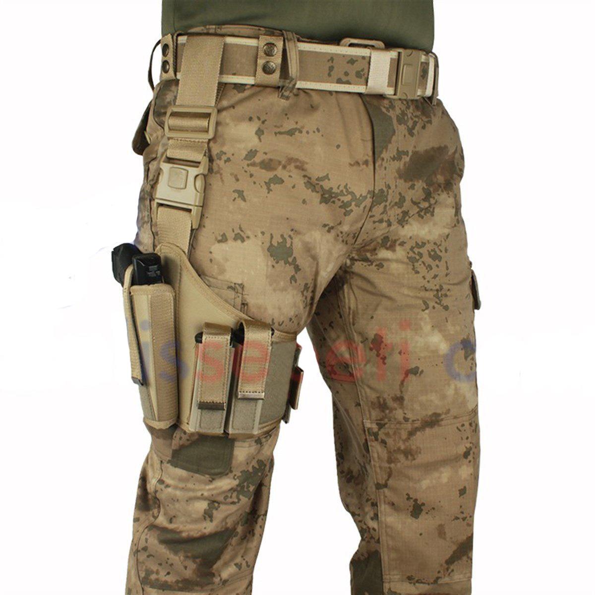 Kurusıkı Tabanca Kılıfı Universal Model Fırtına Bacak Kılıfı Çöl Rengi