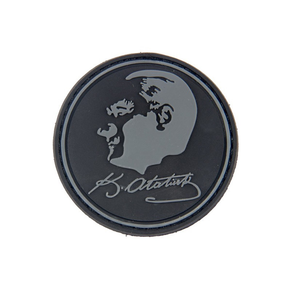 Mustafa Kemal Atatürk Silüet İmza Silikon Patch Arma