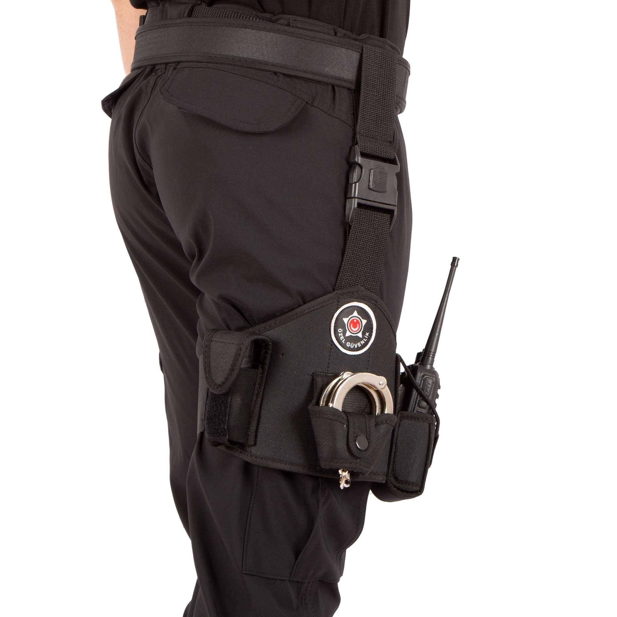 Özel Güvenlik Bacak Kılıfı Siyah - Telsiz Kılıflı