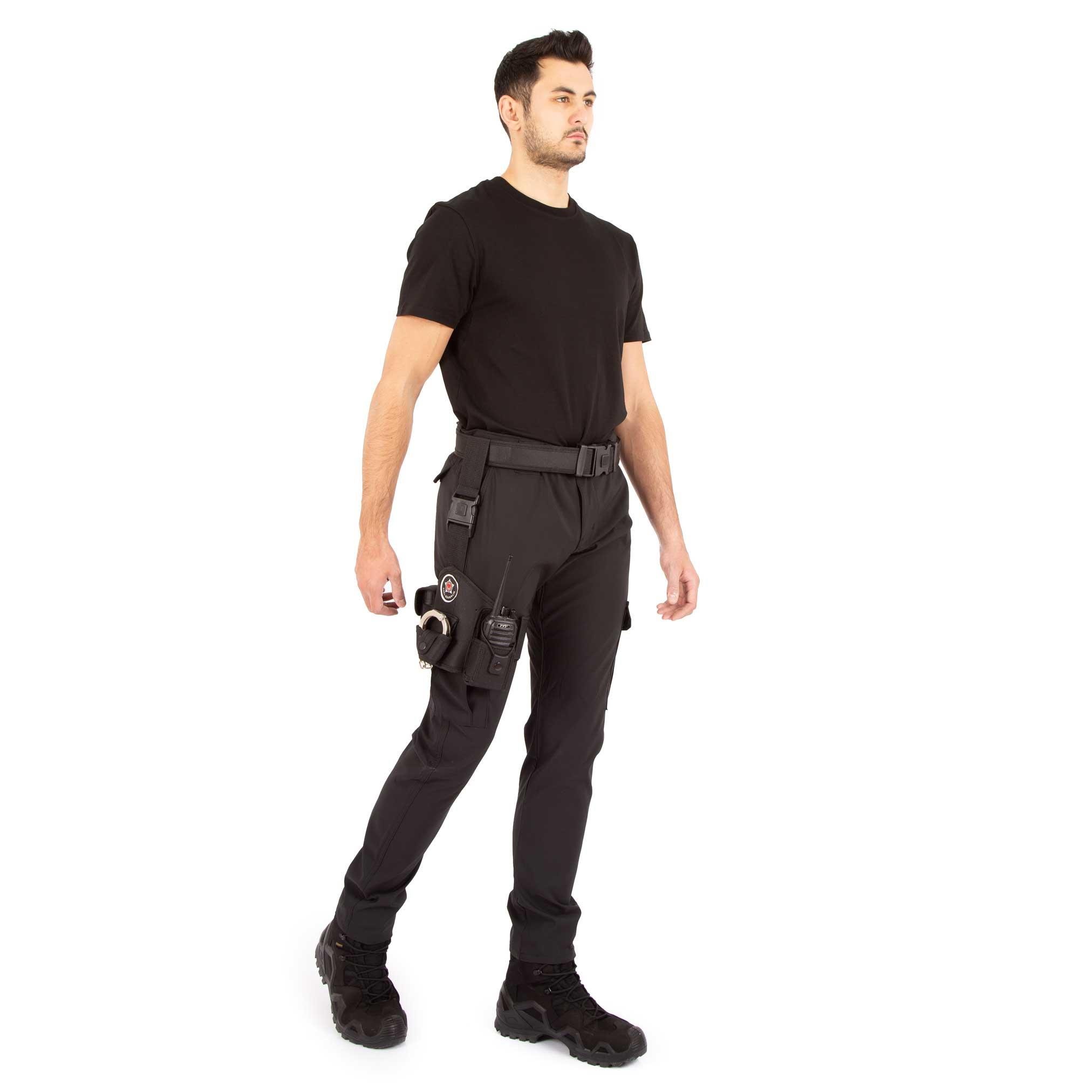 Özel Güvenlik Bacak Kılıfı Siyah - Telsiz Kılıflı